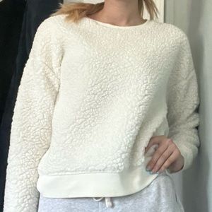 Fluffy white sweater